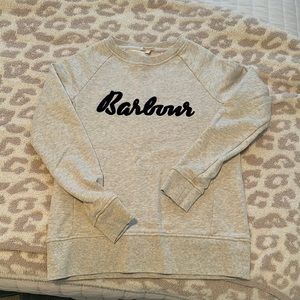 Heather Gray Barbour Crewneck (Navy Font)